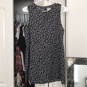 Leopard Print Sleeveless Blouse